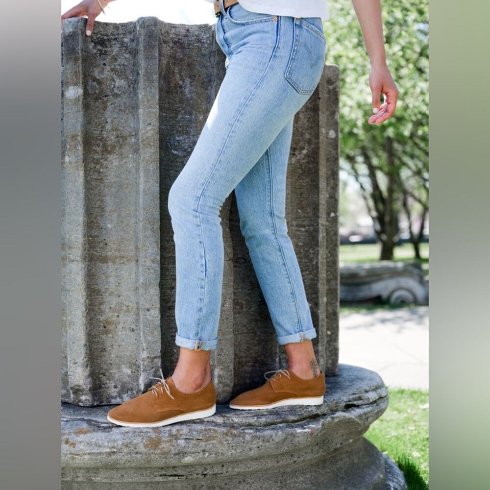 Nisolo Sedona Lightweight Derby Tan Suede Shoes Women’s 11 NIB Sold Out - Picture 6 of 10